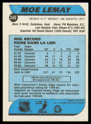 Moe Lemay Autographed 1986-87 O-Pee-Chee Card #249 Vancouver Canucks SKU #254803