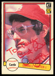 Darrell Porter Autographed 1982 Donruss Card #498 St. Louis Cardinals "To Terry" SKU #254809