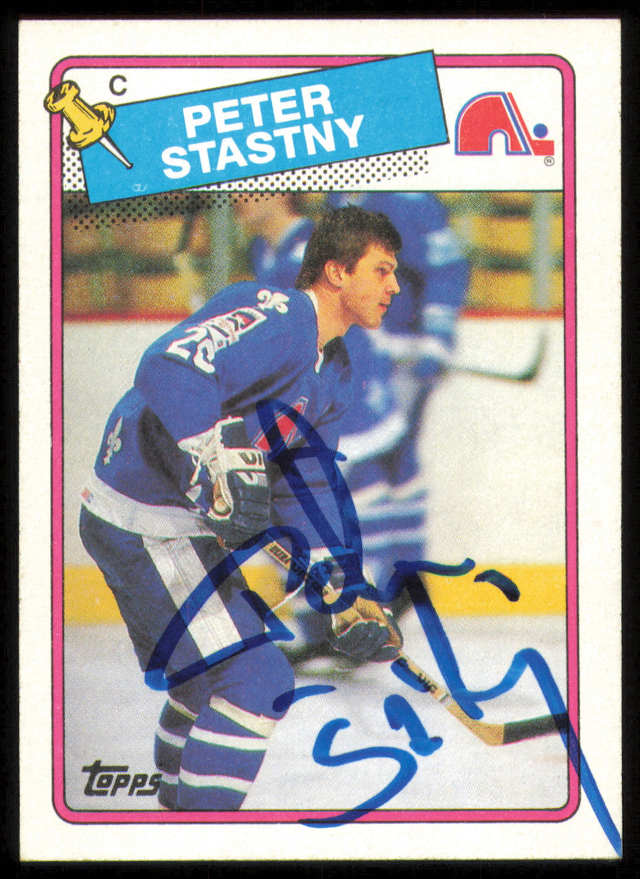 Peter Stastny Autographed 1988-89 Topps Card #22 Quebec Nordiques SKU #254811