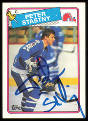 Peter Stastny Autographed 1988-89 Topps Card #22 Quebec Nordiques SKU #254812