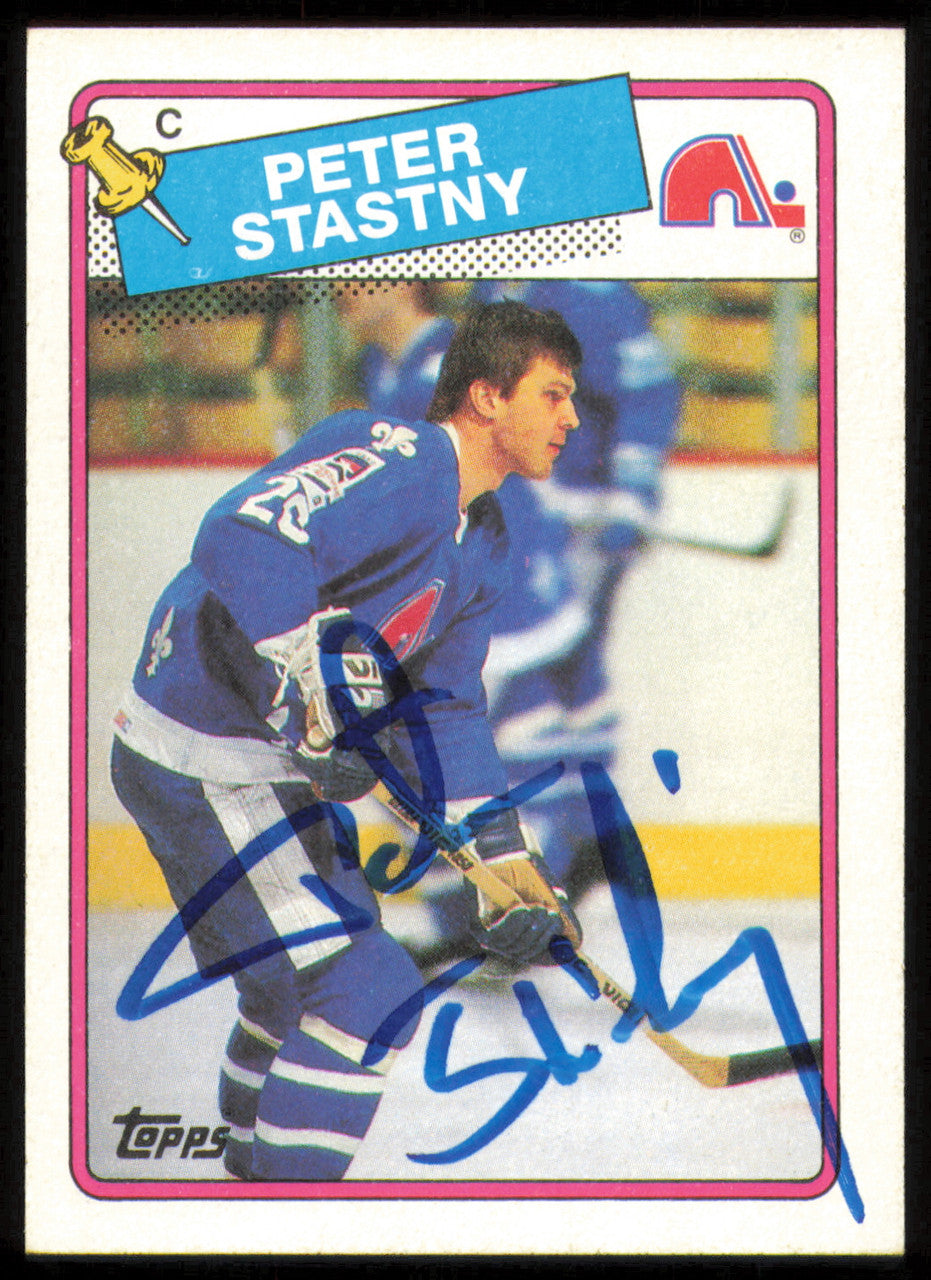 Peter Stastny Autographed 1988-89 Topps Card #22 Quebec Nordiques SKU #254813
