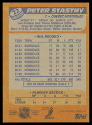 Peter Stastny Autographed 1988-89 Topps Card #22 Quebec Nordiques SKU #254813