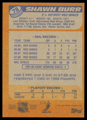 Shawn Burr Autographed 1988-89 Topps Card #78 Detroit Red Wings SKU #254822