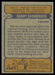 Randy Rasmussen Autographed 1979 Topps Card #247 New York Jets SKU #254837