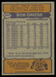 Bob Griese Autographed 1979 Topps Card #440 Miami Dolphins SKU #254847