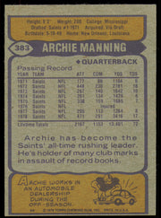 Archie Manning Autographed 1979 Topps Card #383 New Orleans Saints SKU #254852