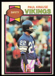 Paul Krause Autographed 1979 Topps Card #489 Minnesota Vikings SKU #254862