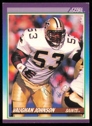 Vaughan Johnson Autographed 1990 Score Card #196 New Orleans Saints SKU #254869