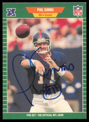 Phil Simms Autographed 1989 Pro Set Card #291 New York Giants SKU #254871
