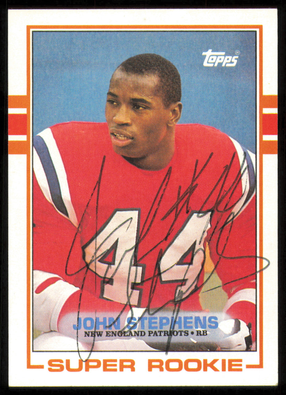 John Stephens Autographed 1989 Topps Rookie Card #194 New England Patriots SKU #254874
