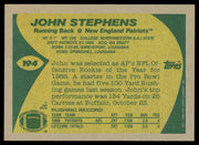 John Stephens Autographed 1989 Topps Rookie Card #194 New England Patriots SKU #254874