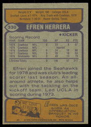 Efren Herrera Autographed 1979 Topps Card #330 Seattle Seahawks SKU #254880