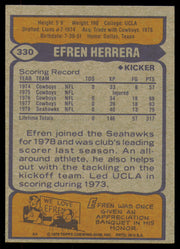 Efren Herrera Autographed 1979 Topps Card #330 Seattle Seahawks SKU #254881
