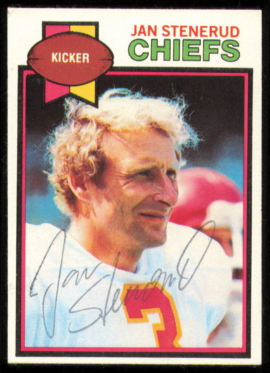 Jan Stenerud Autographed 179 Topps Card #142 Kansas City Chiefs SKU #254884