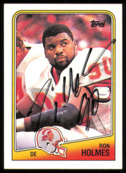 Ron Holmes Autographed 1988 Topps Rookie Card #358 Tampa Bay Buccaneers SKU #254887