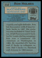 Ron Holmes Autographed 1988 Topps Rookie Card #358 Tampa Bay Buccaneers SKU #254887