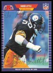 David Little Autographed 1989 Pro Set Card #352 Pittsburgh Steelers "To Peter" SKU #254893