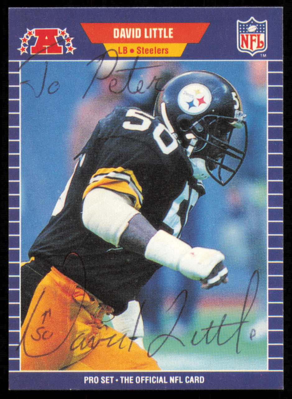 David Little Autographed 1989 Pro Set Card #352 Pittsburgh Steelers "To Peter" SKU #254893