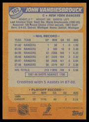 John Vanbiesbrouck Autographed 1988-89 Topps Card #102 New York Rangers SKU #254898