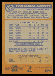 Hakan Loob Autographed 1988-89 Topps Card #110 Calgary Flames SKU #254901
