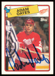 Adam Oates Autographed 1988-89 Topps Card #161 Detroit Red Wings SKU #254907