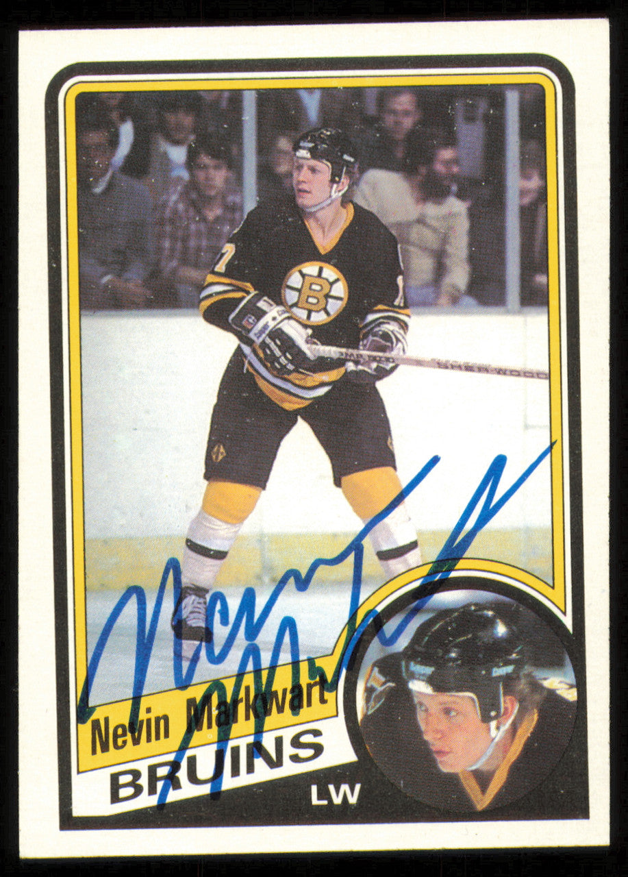 Nevin Markwart Autographed 1984-85 Topps Rookie Card #7 Boston Bruins SKU #254915