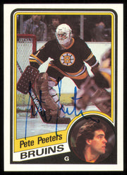 Pete Peeters Autographed 1984-85 Topps Card #12 Boston Bruins SKU #254919