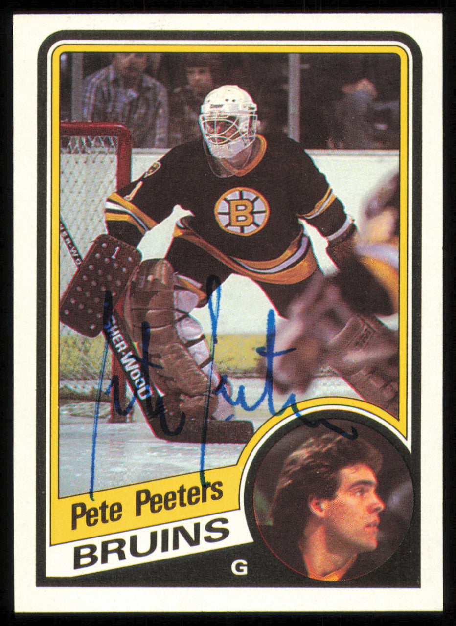 Pete Peeters Autographed 1984-85 Topps Card #12 Boston Bruins SKU #254919