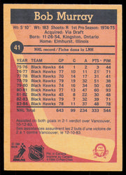 Bob Murray Autographed 1984-85 O-Pee-Chee Card #41 Chicago Blackhawks SKU #254941