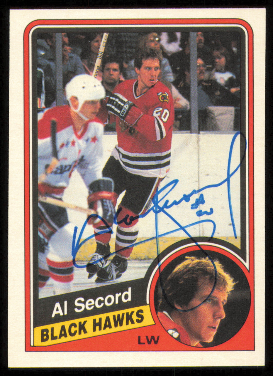 Al Secord Autographed 1984-85 O-Pee-Chee Card #46 Chicago Blackhawks SKU #254946
