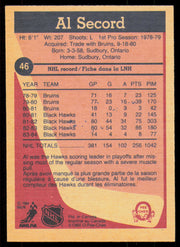 Al Secord Autographed 1984-85 O-Pee-Chee Card #46 Chicago Blackhawks SKU #254947