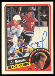 Al Secord Autographed 1984-85 O-Pee-Chee Card #46 Chicago Blackhawks SKU #254948