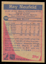 Ray Neufeld Autographed 1984-85 Topps Card #59 Hartford Whalers SKU #254970