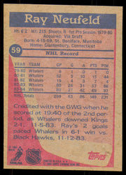 Ray Neufeld Autographed 1984-85 Topps Card #59 Hartford Whalers SKU #254971