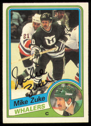 Mike Zuke Autographed 1984-85 O-Pee-Chee Card #80 Hartford Whalers SKU #254972