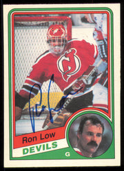 Ron Low Autographed 1984-85 O-Pee-Chee Card #115 New Jersey Devils SKU #254982