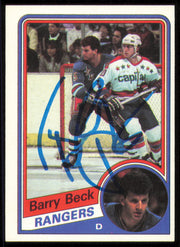 Barry Beck Autographed 1984-85 Topps Card #105 New York Rangers SKU #255007