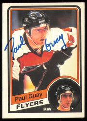 Paul Guay Autographed 1984-85 O-Pee-Chee Card #160 Philadelphia Flyers SKU #255010