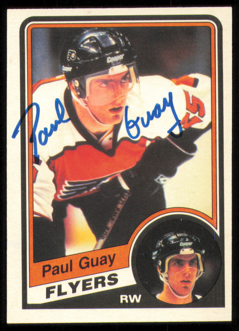 Paul Guay Autographed 1984-85 O-Pee-Chee Card #160 Philadelphia Flyers SKU #255010