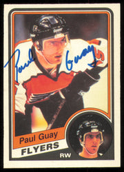Paul Guay Autographed 1984-85 O-Pee-Chee Card #160 Philadelphia Flyers SKU #255011