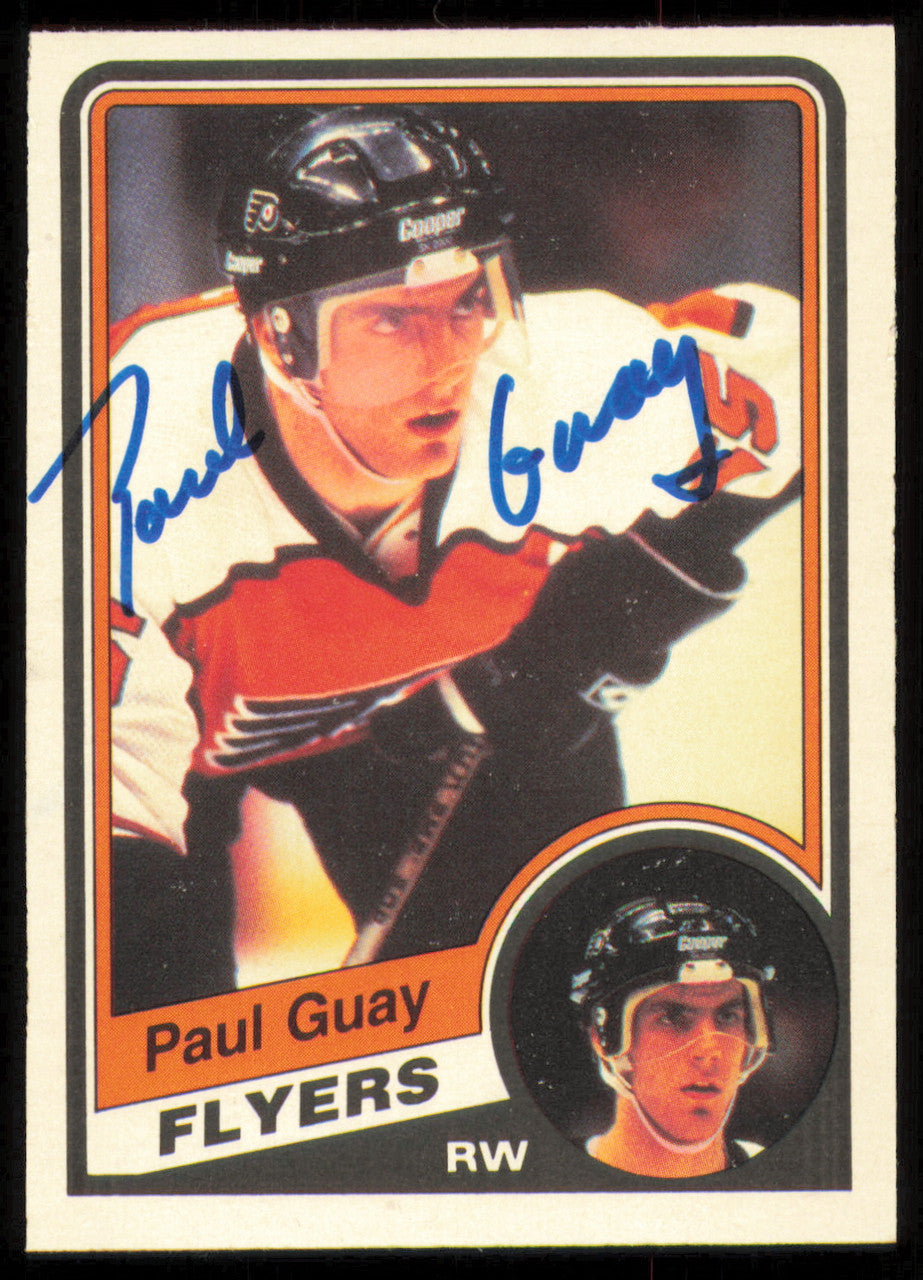 Paul Guay Autographed 1984-85 O-Pee-Chee Card #160 Philadelphia Flyers SKU #255011