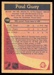 Paul Guay Autographed 1984-85 O-Pee-Chee Card #160 Philadelphia Flyers SKU #255011