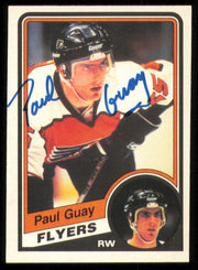 Paul Guay Autographed 1984-85 O-Pee-Chee Card #160 Philadelphia Flyers SKU #255012