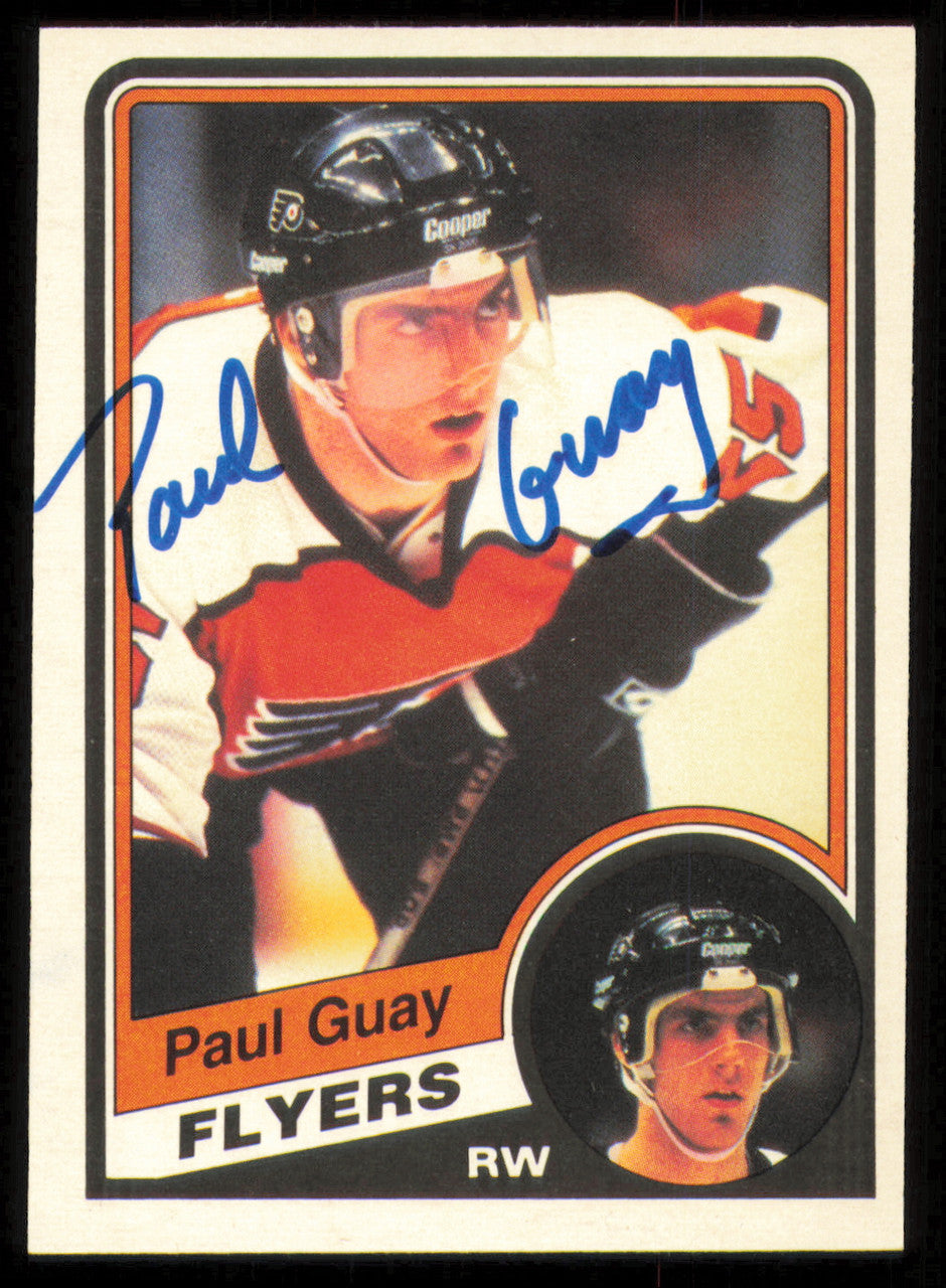 Paul Guay Autographed 1984-85 O-Pee-Chee Card #160 Philadelphia Flyers SKU #255012
