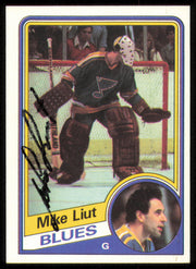 Mike Liut Autographed 1984-85 Topps Card #132 St. Louis Blues SKU #255017
