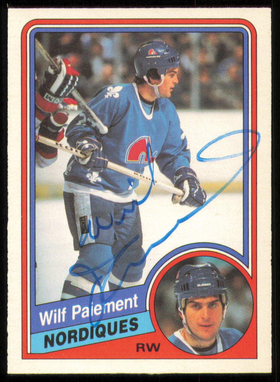 Wilf Paiement Autographed 1984-85 O-Pee-Chee Card #285 Quebec Nordiques SKU #255048