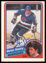 Marian Stastny Autographed 1984-85 O-Pee-Chee Card #292 Quebec Nordiques SKU #255049