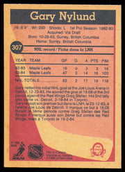 Gary Nylund Autographed 1984-85 O-Pee-Chee Card #307 Toronto Maple Leafs SKU #255059