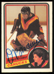 Richard Brodeur Autographed 1984-85 O-Pee-Chee Card #314 Vancouver Canucks SKU #255061