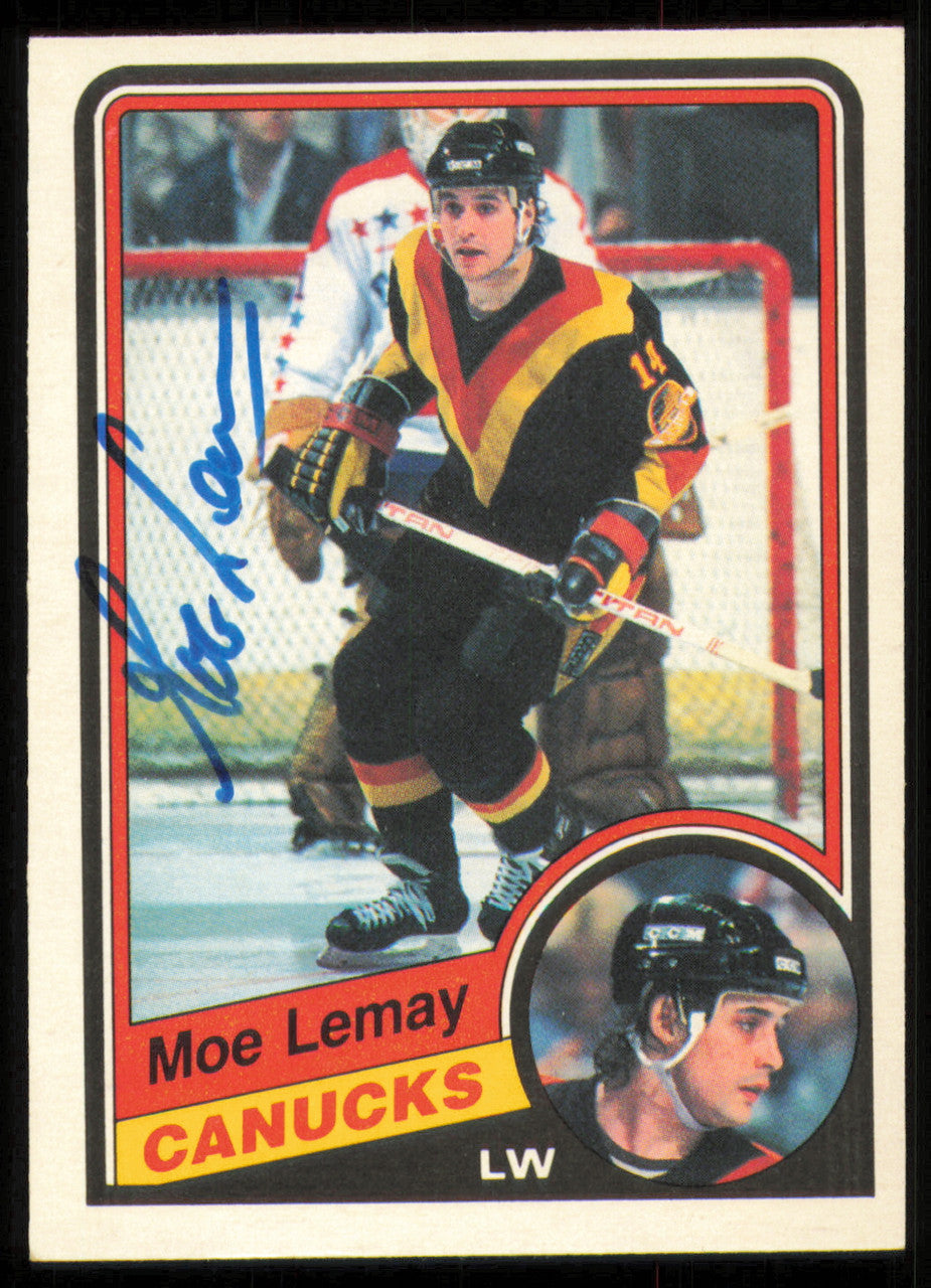 Moe Lemay Autographed 1984-85 O-Pee-Chee Card #322 Vancouver Canucks SKU #255064